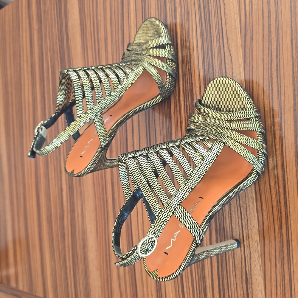 Gold, Stiletto, Slingback heels Size 5.5